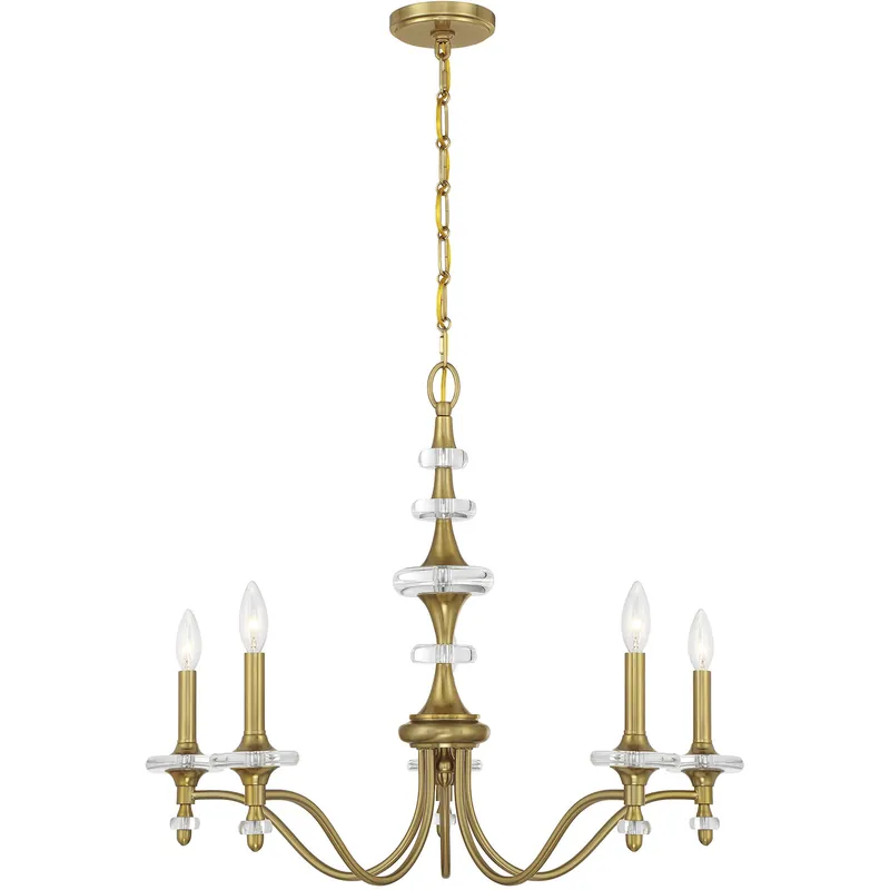 Must Have Champlain 5 Light 28 inch Warm Brass Chandelier Ceiling Light