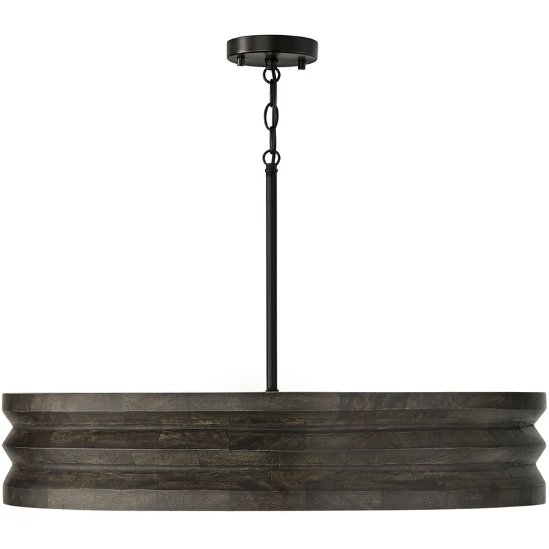Dunn 4 Light 30 inch Espresso Stain and Black Chandelier Ceiling Light Best Seller