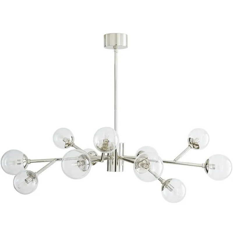 Dallas 12 Light 48 inch Polished Nickel Chandelier Ceiling Light Buy Online