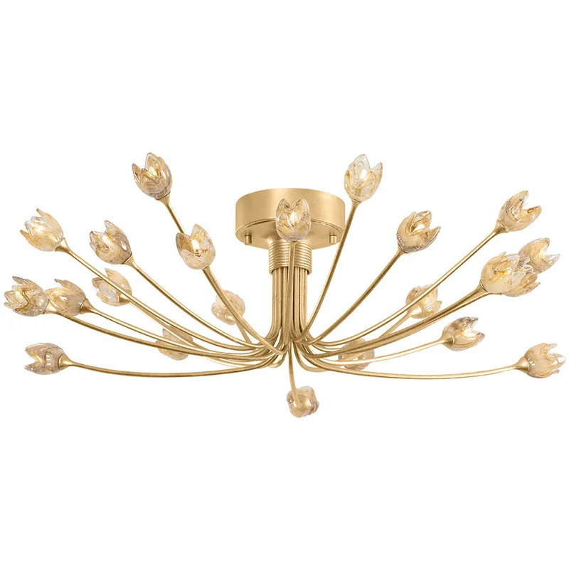 Price Drop Falkirk 22 Light 30 inch Vintage Gold Leaf Semi Flush Ceiling Light