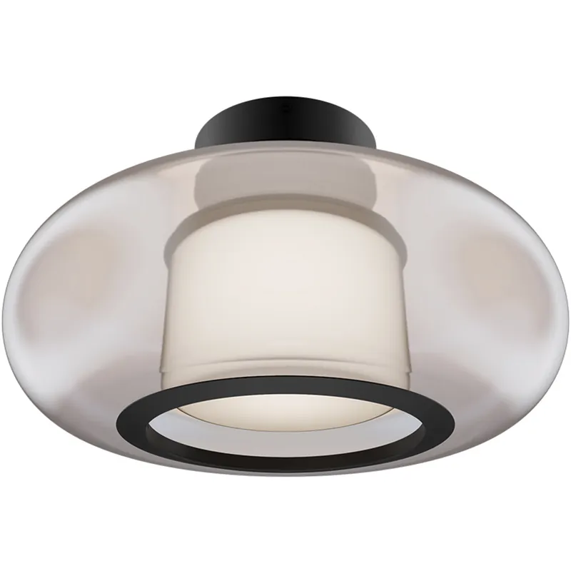 Doma LED 13.5 inch Black Flush Mount Ceiling Light in 3000K, dweLED Editor’s Pick