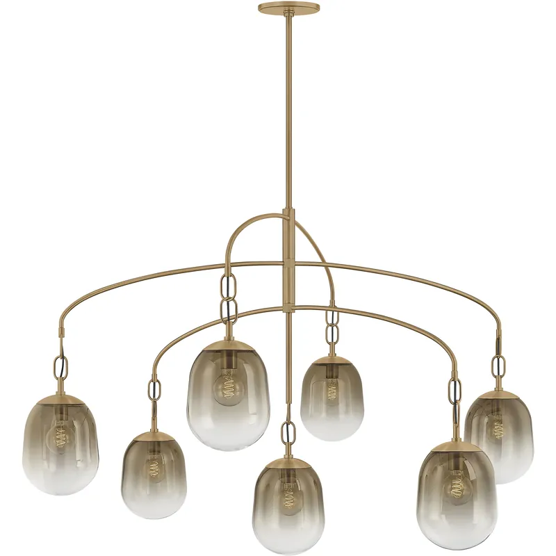 Clearance Harvey 7 Light 59 inch Patina Brass Chandelier Ceiling Light