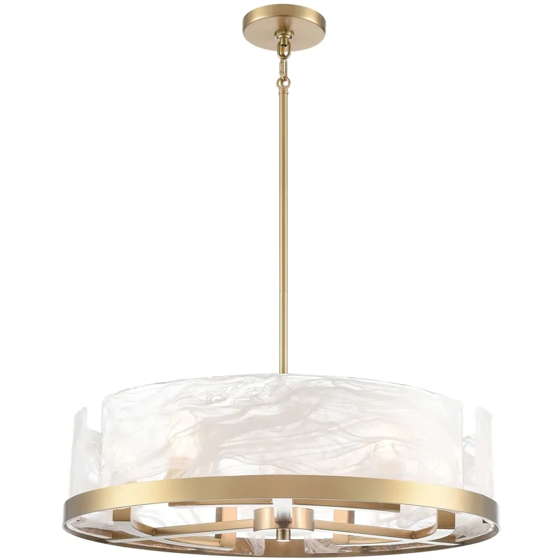 Skye 6 Light 24.02 inch Brushed Brass Chandelier Ceiling Light Wholesale