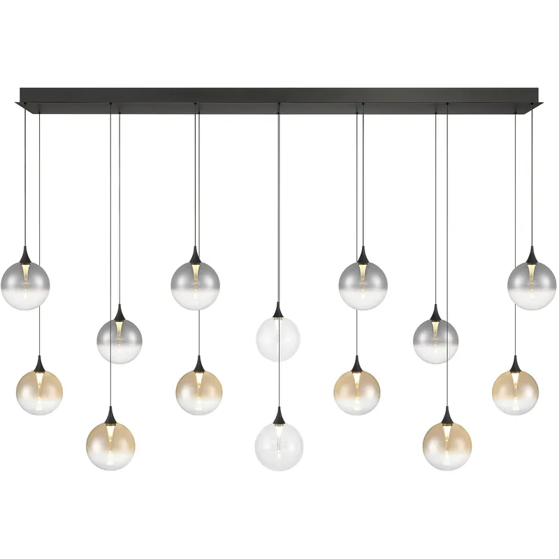 Best Price Iissa 14 Light 15.5 inch Black Chandelier Ceiling Light in Mixed