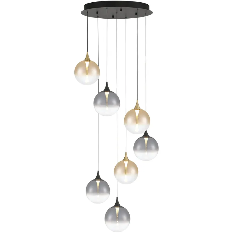 Latest Iissa 7 Light 21 inch Gold and Black Chandelier Ceiling Light in Mixed