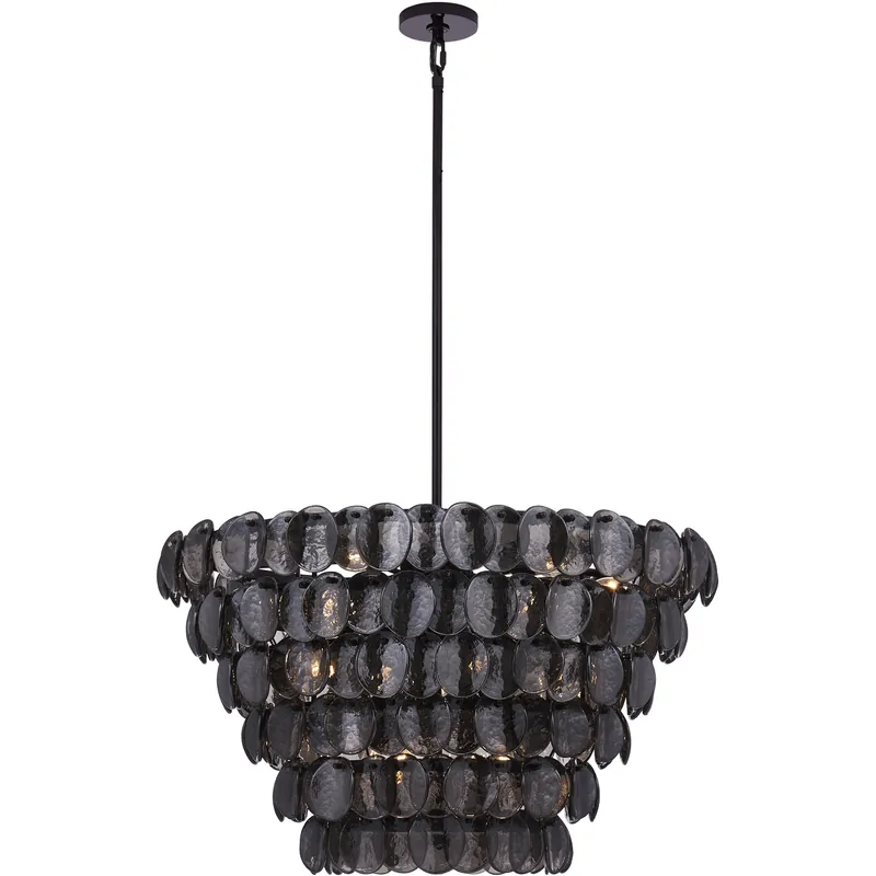 Uroko 14 Light 34 inch Black Nickel Pendant Ceiling Light Secure Checkout