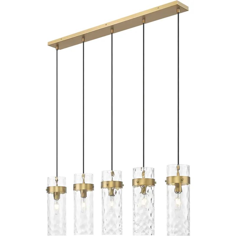 Limited Time Fontaine Linear Chandelier Ceiling Light in Rubbed Brass