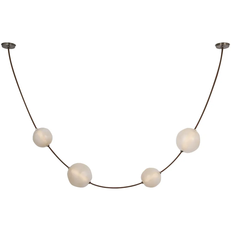 Time-Limited Anne-Marie Barton Dune LED 8 inch Russet Suede and Mottled Pewter Belted Light Ceiling Light