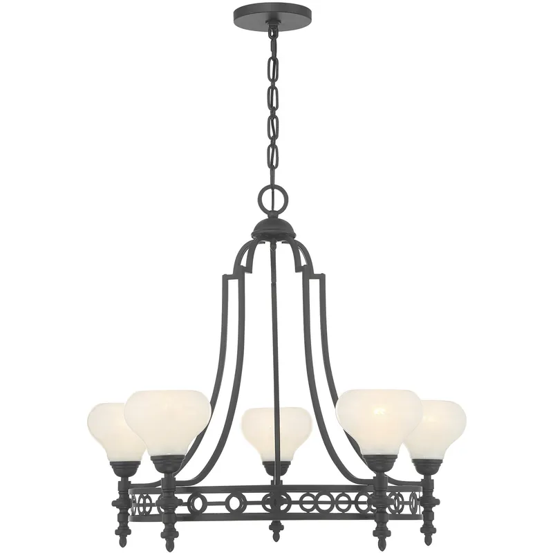 Trusted Brand Allston 5 Light 30 inch Matte Black Chandelier Ceiling Light