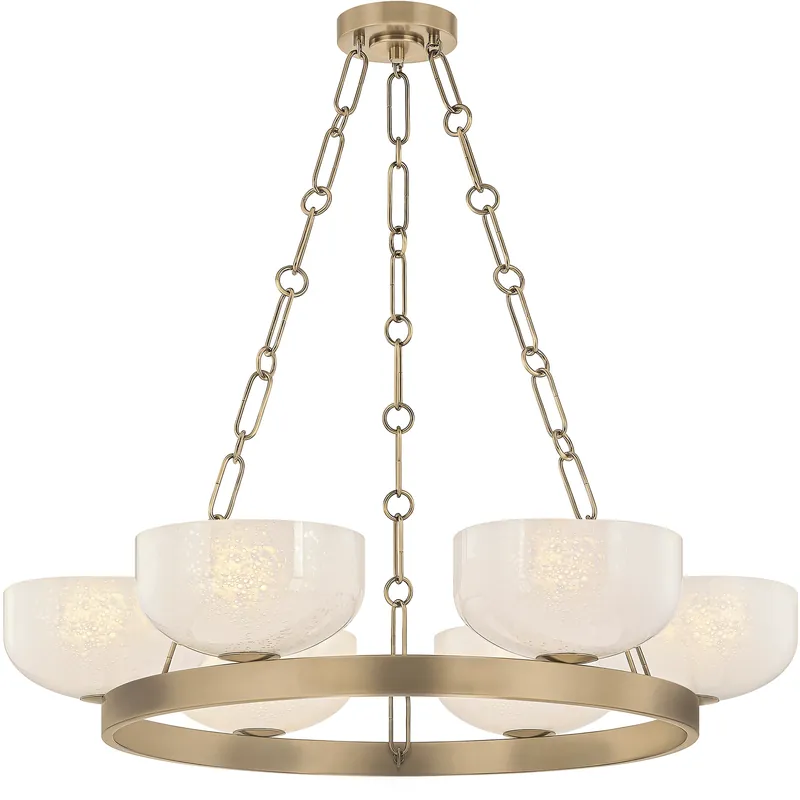 Today Only Caelum 6 Light 32.25 inch Patina Brass Chandelier Ceiling Light