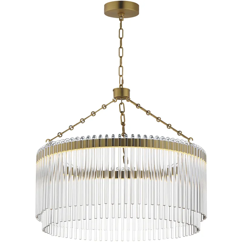 Jolie Single Pendant Ceiling Light in Natural Aged Brass Free Returns