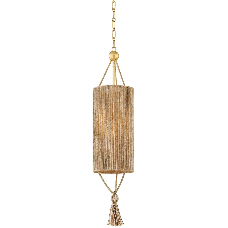 Discount Reyn 1 Light 7.75 inch Aged Brass Pendant Ceiling Light