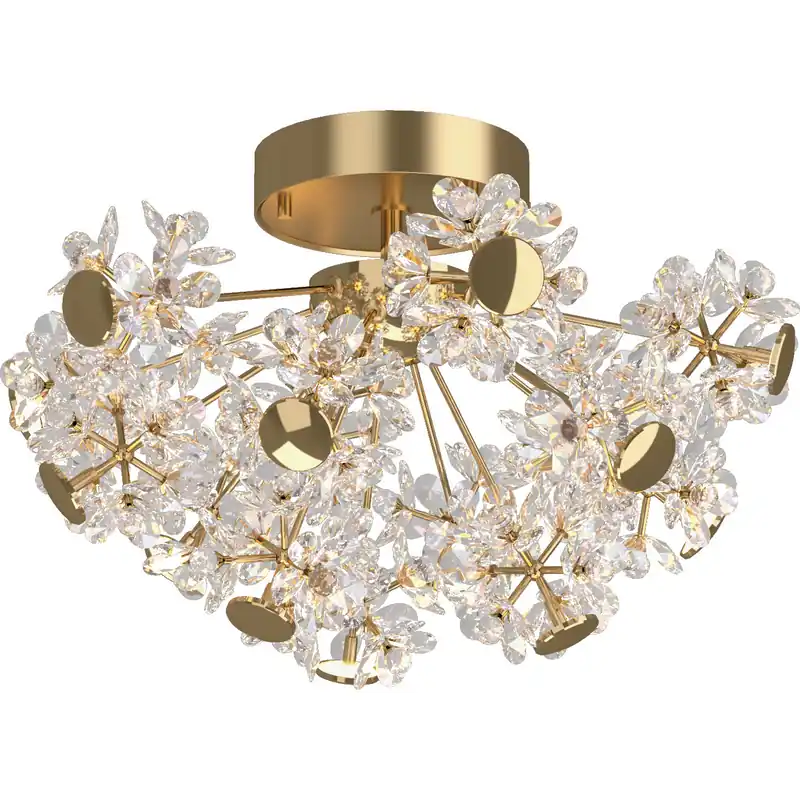 Direct From Manufacturer Senna LED 23.6 inch Polished Brass Semi-Flush Mount Ceiling Light