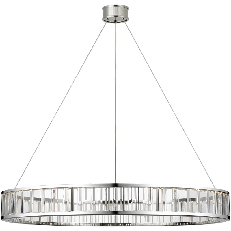 Chapman & Myers Iterna LED 40 inch Polished Nickel Ring Chandelier Ceiling Light Best Choice