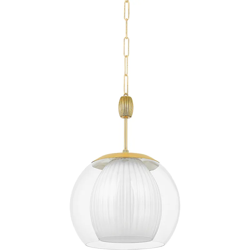 Super Sale Clementon 1 Light 17 inch Aged Brass Pendant Ceiling Light