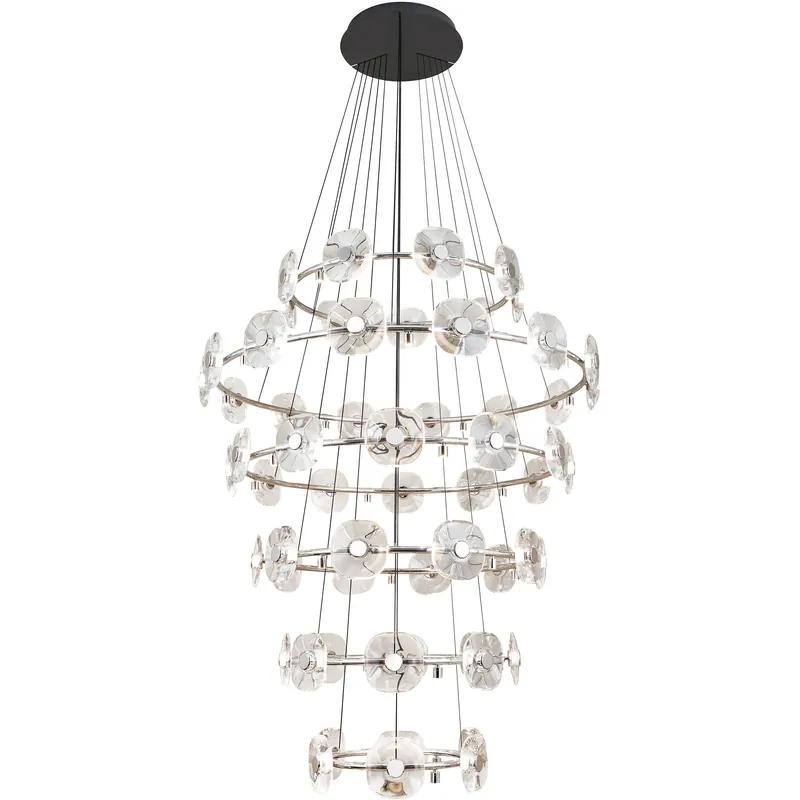 Ziva Celestia 57 inch 4.00 watt Chrome Chandelier Ceiling Light, 6 Tier Limited Time