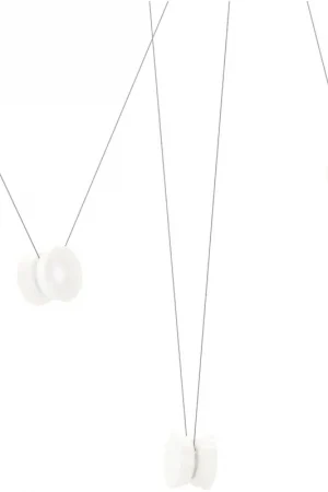 Yo LED 79 inch Natural Anodized Statement Pendant Ceiling Light in White Glass Warranty Included