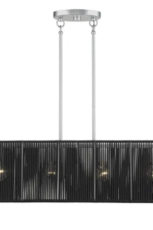 Acordia 4 Light 36 inch Painted Nickel Linear Chandelier Ceiling Light, Large Viral