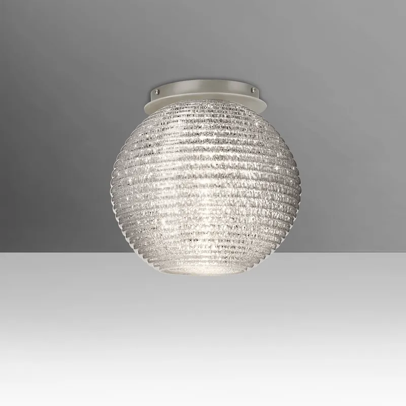 Premium Kristall 8 LED 10 inch Satin Nickel Semi-Flush Mount Ceiling Light