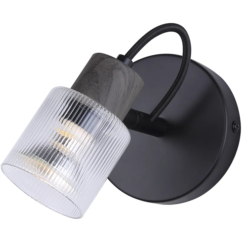 Owen 1 Light Black and Wood Track Lighting Ceiling Light Instant Buy