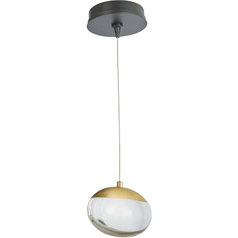 Luxury Athena LED 4.5 inch Matte Black and Brushed Brass Pendant Ceiling Light