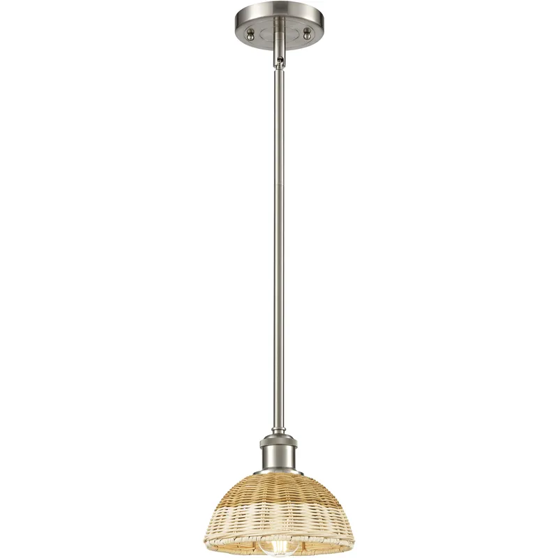 Ballston Bristol Natural II 1 Light 7.5 inch Brushed Satin Nickel Mini Pendant Ceiling Light High Quality