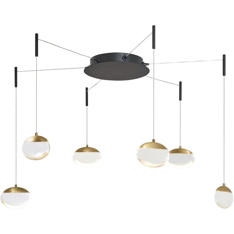 Athena LED 12.2 inch Matte Black and Brushed Brass Pendant Ceiling Light Last Chance