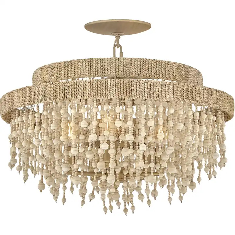 Freya 5 Light 22.25 inch Burnished Gold Semi-Flush Mount Ceiling Light Warranty Included