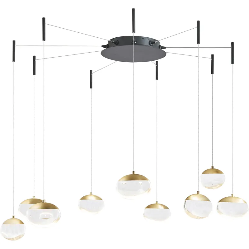 Athena LED 12.2 inch Matte Black and Brushed Brass Pendant Ceiling Light Buy Online