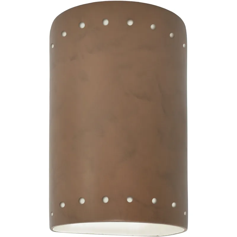 Ambiance Cylinder LED 5.75 inch Terra Cotta Wall Sconce Wall Light, Small Order Now