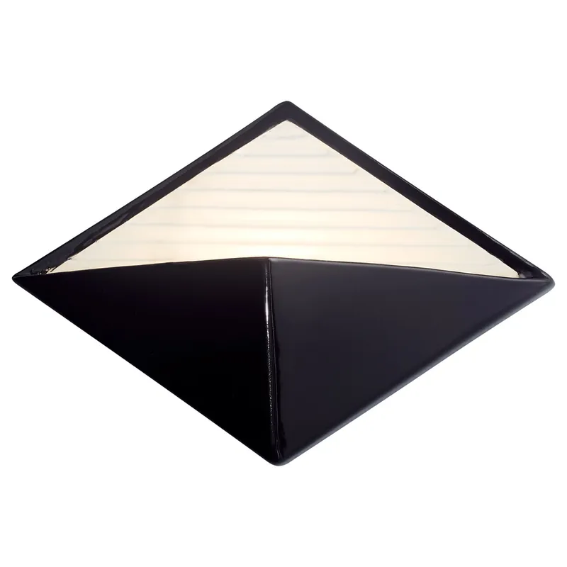Ambiance LED 12 inch Gloss Black with Matte White ADA Wall Sconce Wall Light, Diamond Hot Deal