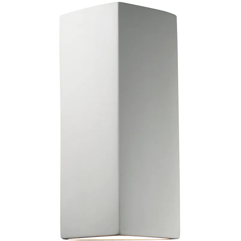 Ambiance Peaked Rectangle LED 7 inch Hammered Polished Brass ADA Wall Sconce Wall Light Buy Direct