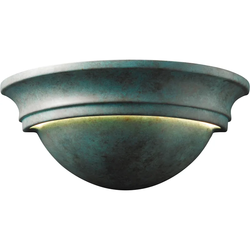Ambiance Cyma LED 14.5 inch Verde Patina Wall Sconce Wall Light, Large Seasonal Sale