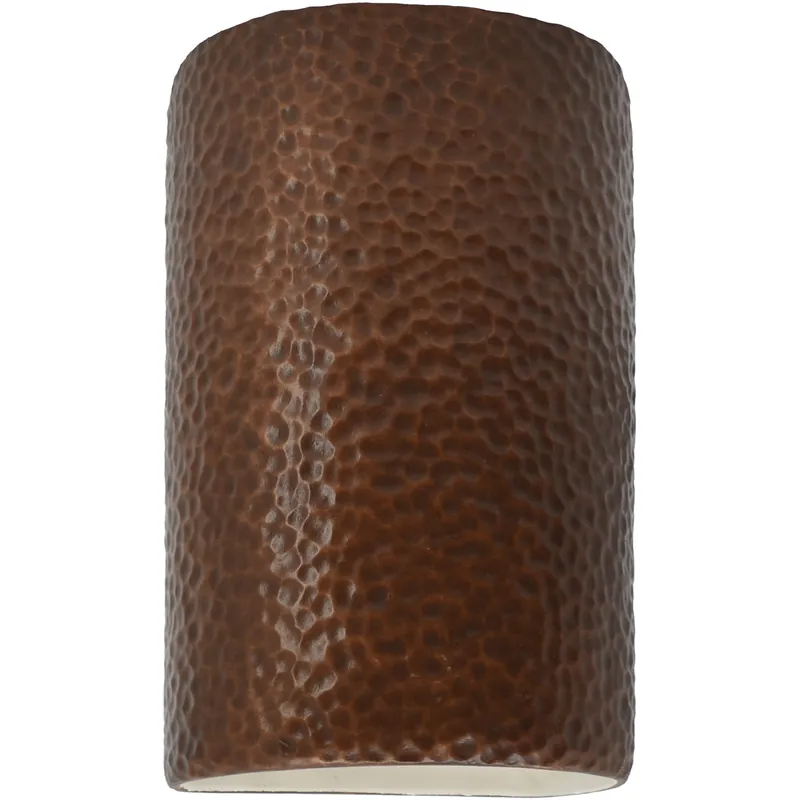 Price Drop Ambiance Cylinder LED 5.75 inch Hammered Copper ADA Wall Sconce Wall Light, Small