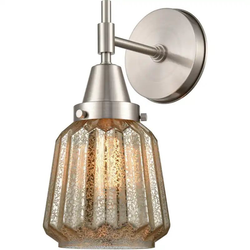 Best Price Caden LED 6.25 inch Satin Nickel Sconce Wall Light in Mercury Glass
