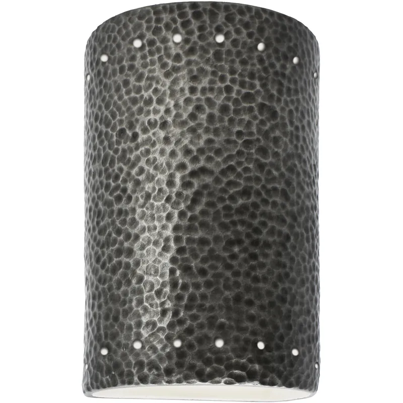 Ambiance Cylinder LED 5.75 inch Hammered Pewter ADA Wall Sconce Wall Light, Small Top Pick