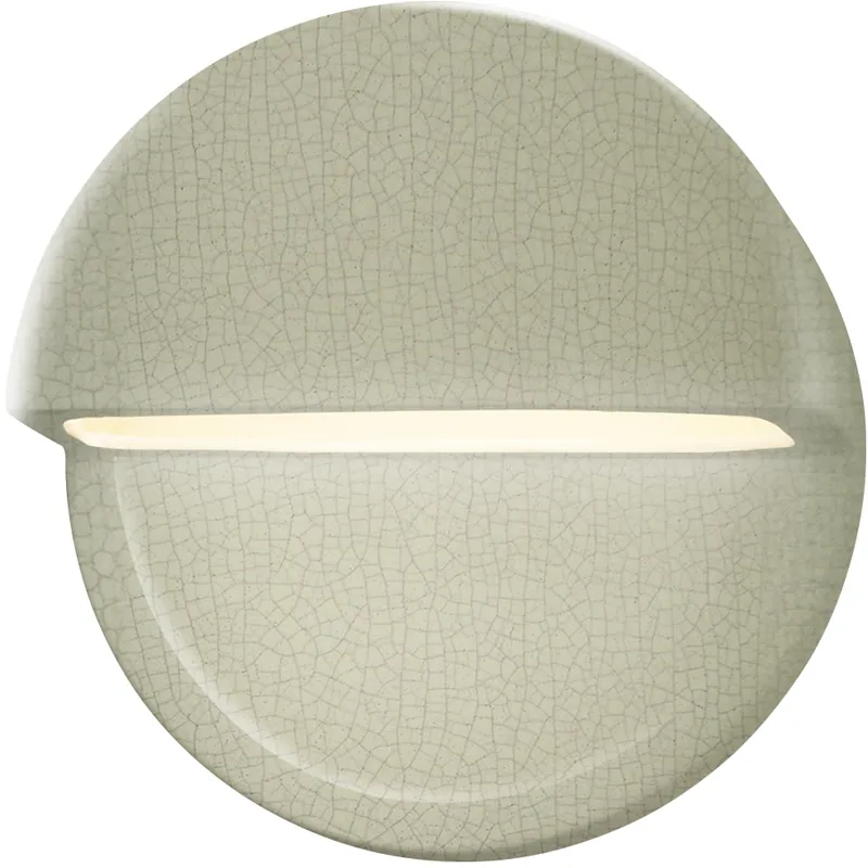 Ambiance LED 8 inch Celadon Green Crackle ADA Wall Sconce Wall Light, Closed Top Fixture, Dome Exclusive