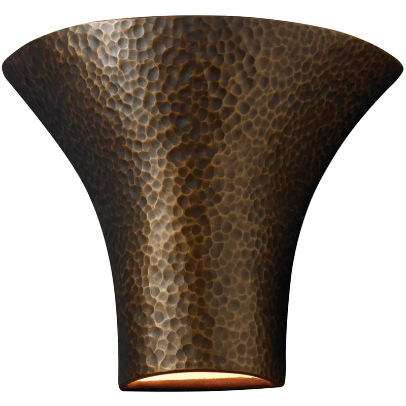 Clearance Ambiance LED 12 inch Celadon Green Crackle Wall Sconce Wall Light in 1000 Lm LED, Large