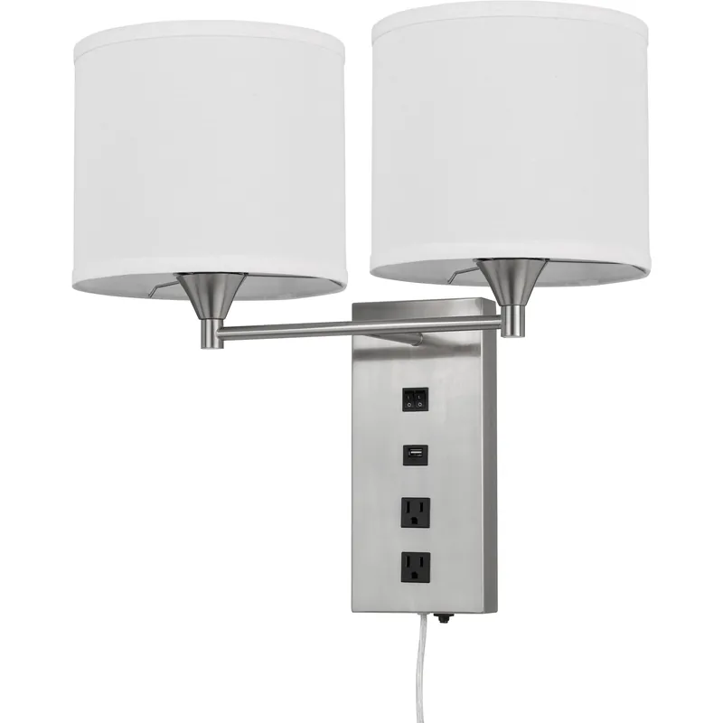 Flash Sale Reedsport 2 Light 20 inch Brushed Steel Wall Lamp Wall Light