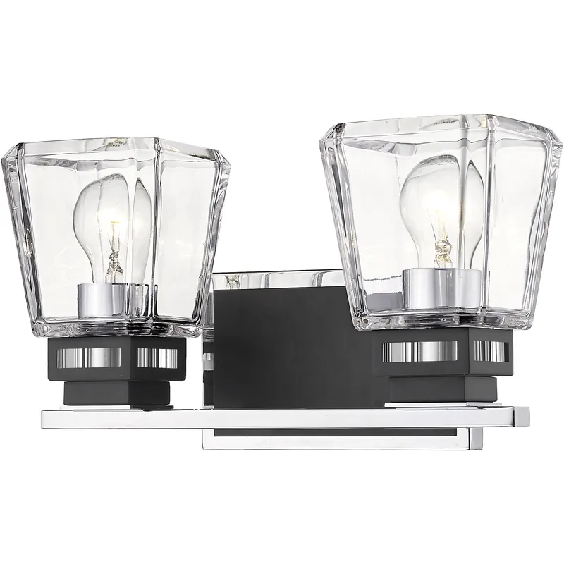 Jackson 2 Light 14.25 inch Chrome and Matte Black Vanity Wall Light Flash Sale