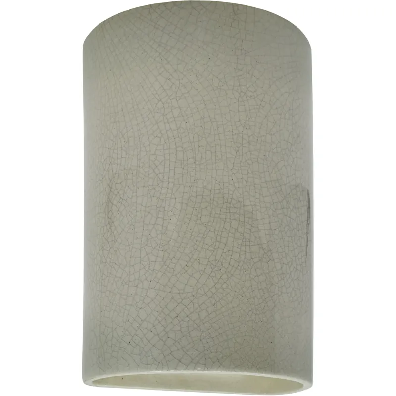 Reduced Price Ambiance Cylinder LED 5.75 inch Celadon Green Crackle Wall Sconce Wall Light, Small