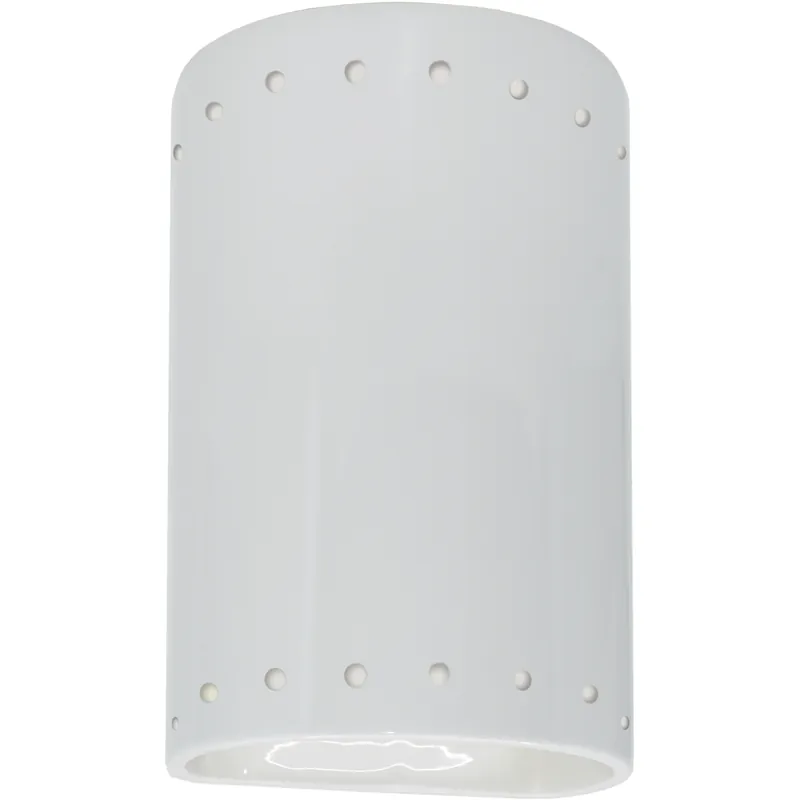 Limited Offer Ambiance Cylinder LED 5.75 inch Gloss White ADA Wall Sconce Wall Light, Small