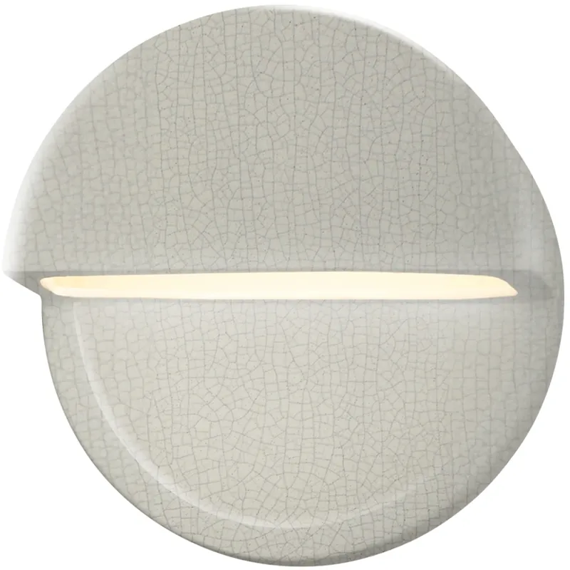 Buy Online Ambiance LED 8 inch White Crackle ADA Wall Sconce Wall Light, Closed Top Fixture, Dome