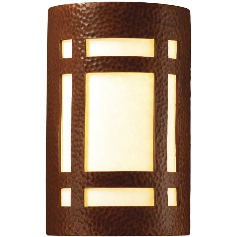 Ambiance Cylinder LED 5.75 inch White Crackle ADA Wall Sconce Wall Light, Small Best Seller