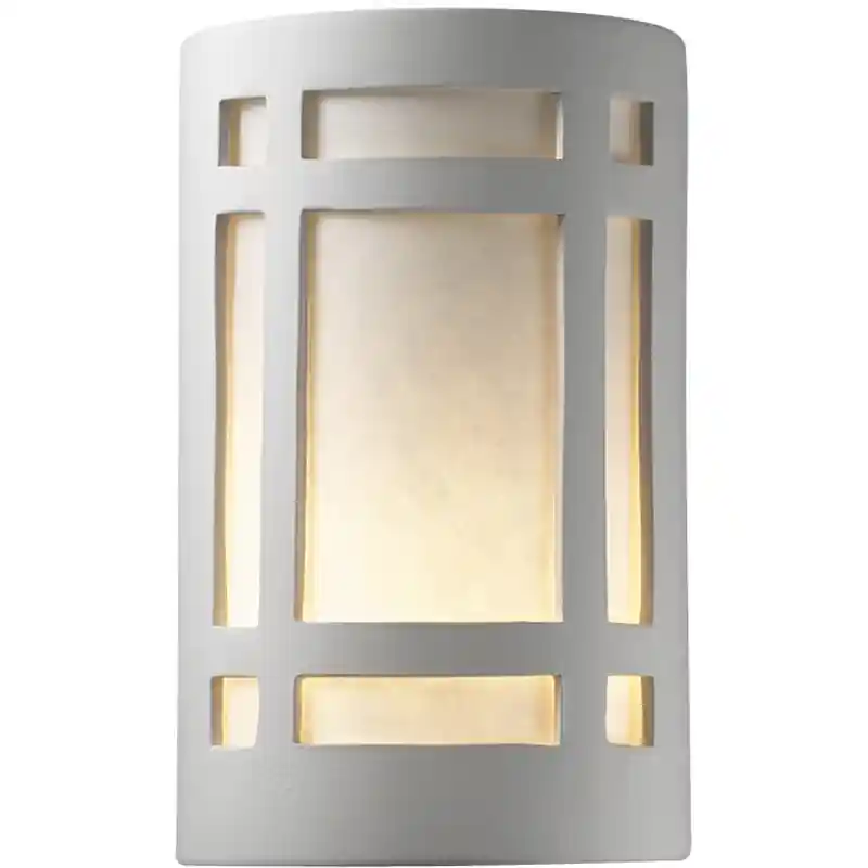 In Demand Ambiance LED 6 inch White Crackle Wall Sconce Wall Light in 1000 Lm LED, White Styrene, Small