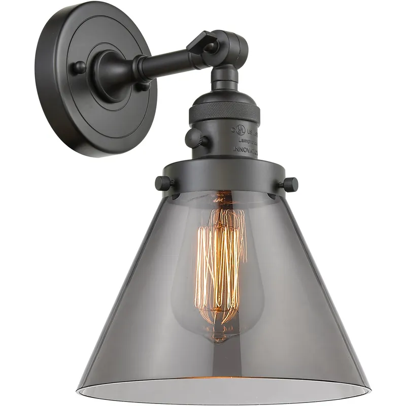 Order Now Franklin Restoration Large Cone LED 8 inch Oil Rubbed Bronze Sconce Wall Light, Franklin Restoration
