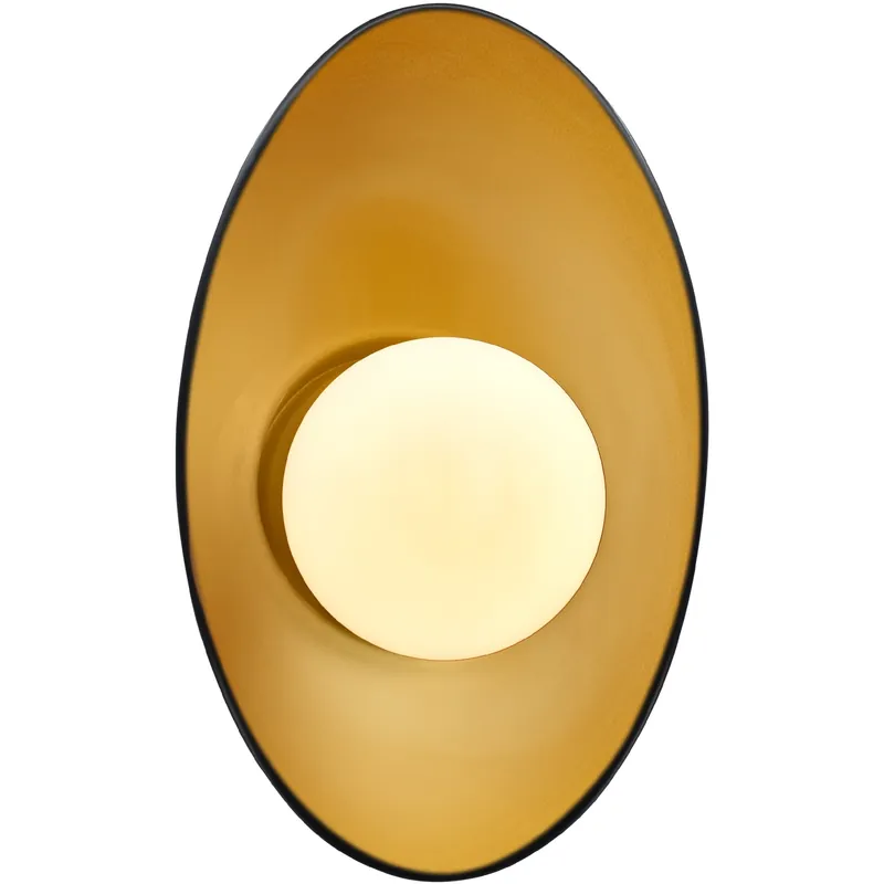 Deal Ambiance LED 7.5 inch Carbon Matte Black and Champagne Gold Wall Sconce Wall Light