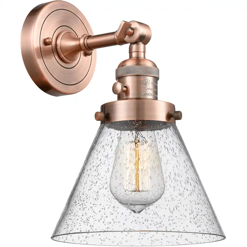Franklin Restoration Large Cone LED 8 inch Antique Copper Sconce Wall Light, Franklin Restoration Time-Limited