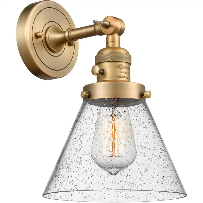 Franklin Restoration Large Cone LED 8 inch Brushed Brass Sconce Wall Light, Franklin Restoration While Supplies Last