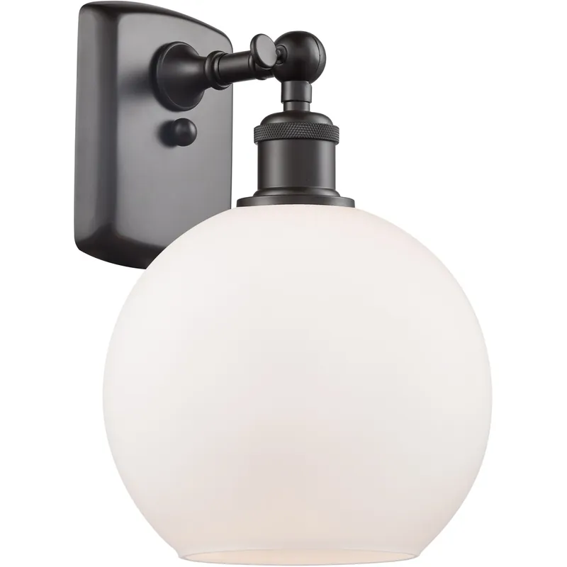 Sale Ballston Athens 1 Light 8 inch Oil Rubbed Bronze Sconce Wall Light in Matte White Glass, Ballston